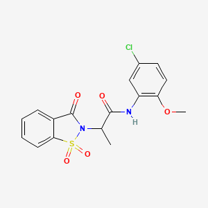 molecular formula C17H15ClN2O5S B6484843 N-(5-chloro-2-methoxyphenyl)-2-(1,1,3-trioxo-2,3-dihydro-1lambda6,2-benzothiazol-2-yl)propanamide CAS No. 899758-24-8