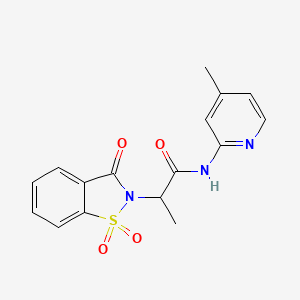 molecular formula C16H15N3O4S B6484848 N-(4-methylpyridin-2-yl)-2-(1,1,3-trioxo-2,3-dihydro-1lambda6,2-benzothiazol-2-yl)propanamide CAS No. 899955-58-9