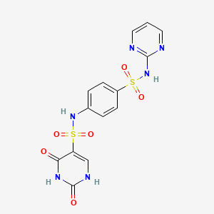 molecular formula C14H12N6O6S2 B6484894 2,4-dioxo-N-{4-[(pyrimidin-2-yl)sulfamoyl]phenyl}-1,2,3,4-tetrahydropyrimidine-5-sulfonamide CAS No. 899752-30-8