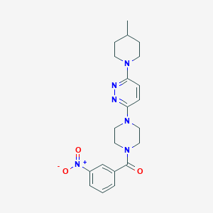 molecular formula C21H26N6O3 B6484903 3-(4-methylpiperidin-1-yl)-6-[4-(3-nitrobenzoyl)piperazin-1-yl]pyridazine CAS No. 899953-52-7