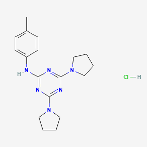 B6484911 N-(4-methylphenyl)-4,6-bis(pyrrolidin-1-yl)-1,3,5-triazin-2-amine hydrochloride CAS No. 1179476-90-4