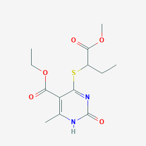 molecular formula C13H18N2O5S B6484923 ethyl 4-[(1-methoxy-1-oxobutan-2-yl)sulfanyl]-6-methyl-2-oxo-1,2-dihydropyrimidine-5-carboxylate CAS No. 899957-08-5