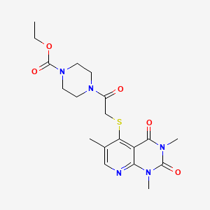 molecular formula C19H25N5O5S B6484924 ethyl 4-[2-({1,3,6-trimethyl-2,4-dioxo-1H,2H,3H,4H-pyrido[2,3-d]pyrimidin-5-yl}sulfanyl)acetyl]piperazine-1-carboxylate CAS No. 899747-08-1