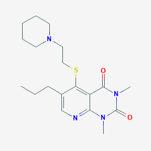 molecular formula C19H28N4O2S B6484932 1,3-dimethyl-5-{[2-(piperidin-1-yl)ethyl]sulfanyl}-6-propyl-1H,2H,3H,4H-pyrido[2,3-d]pyrimidine-2,4-dione CAS No. 899940-79-5