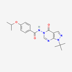 molecular formula C19H23N5O3 B6484949 N-{1-tert-butyl-4-oxo-1H,4H,5H-pyrazolo[3,4-d]pyrimidin-5-yl}-4-(propan-2-yloxy)benzamide CAS No. 899945-16-5