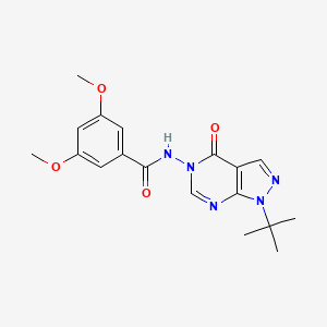 N-{1-tert-butyl-4-oxo-1H,4H,5H-pyrazolo[3,4-d]pyrimidin-5-yl}-3,5-dimethoxybenzamide