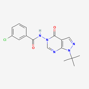 molecular formula C16H16ClN5O2 B6484973 N-{1-tert-butyl-4-oxo-1H,4H,5H-pyrazolo[3,4-d]pyrimidin-5-yl}-3-chlorobenzamide CAS No. 899995-37-0