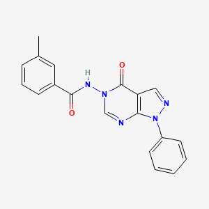 molecular formula C19H15N5O2 B6484982 3-methyl-N-{4-oxo-1-phenyl-1H,4H,5H-pyrazolo[3,4-d]pyrimidin-5-yl}benzamide CAS No. 899996-14-6
