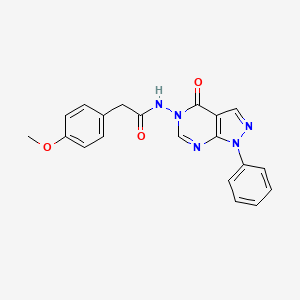 molecular formula C20H17N5O3 B6484992 2-(4-methoxyphenyl)-N-{4-oxo-1-phenyl-1H,4H,5H-pyrazolo[3,4-d]pyrimidin-5-yl}acetamide CAS No. 899946-34-0