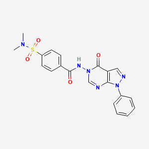 molecular formula C20H18N6O4S B6484999 4-(dimethylsulfamoyl)-N-{4-oxo-1-phenyl-1H,4H,5H-pyrazolo[3,4-d]pyrimidin-5-yl}benzamide CAS No. 899996-72-6