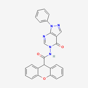 molecular formula C25H17N5O3 B6485004 N-{4-oxo-1-phenyl-1H,4H,5H-pyrazolo[3,4-d]pyrimidin-5-yl}-9H-xanthene-9-carboxamide CAS No. 900007-59-2