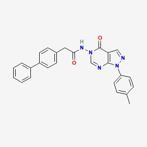 molecular formula C26H21N5O2 B6485031 2-{[1,1'-biphenyl]-4-yl}-N-[1-(4-methylphenyl)-4-oxo-1H,4H,5H-pyrazolo[3,4-d]pyrimidin-5-yl]acetamide CAS No. 899966-81-5
