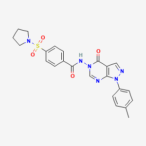 molecular formula C23H22N6O4S B6485037 N-[1-(4-methylphenyl)-4-oxo-1H,4H,5H-pyrazolo[3,4-d]pyrimidin-5-yl]-4-(pyrrolidine-1-sulfonyl)benzamide CAS No. 899966-83-7