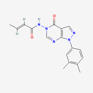 (2E)-N-[1-(3,4-dimethylphenyl)-4-oxo-1H,4H,5H-pyrazolo[3,4-d]pyrimidin-5-yl]but-2-enamide
