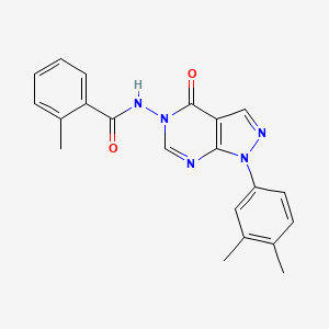 molecular formula C21H19N5O2 B6485051 N-[1-(3,4-dimethylphenyl)-4-oxo-1H,4H,5H-pyrazolo[3,4-d]pyrimidin-5-yl]-2-methylbenzamide CAS No. 900008-70-0