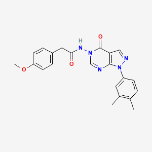 molecular formula C22H21N5O3 B6485071 N-[1-(3,4-dimethylphenyl)-4-oxo-1H,4H,5H-pyrazolo[3,4-d]pyrimidin-5-yl]-2-(4-methoxyphenyl)acetamide CAS No. 899738-50-2