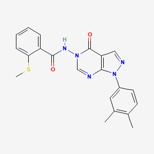 molecular formula C21H19N5O2S B6485076 N-[1-(3,4-dimethylphenyl)-4-oxo-1H,4H,5H-pyrazolo[3,4-d]pyrimidin-5-yl]-2-(methylsulfanyl)benzamide CAS No. 899738-64-8