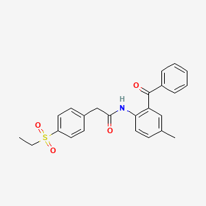 molecular formula C24H23NO4S B6485077 N-(2-benzoyl-4-methylphenyl)-2-[4-(ethanesulfonyl)phenyl]acetamide CAS No. 941972-15-2
