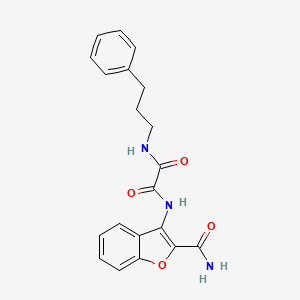 molecular formula C20H19N3O4 B6485091 N-(2-carbamoyl-1-benzofuran-3-yl)-N'-(3-phenylpropyl)ethanediamide CAS No. 920244-40-2