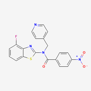 molecular formula C20H13FN4O3S B6485099 N-(4-fluoro-1,3-benzothiazol-2-yl)-4-nitro-N-[(pyridin-4-yl)methyl]benzamide CAS No. 923146-64-9