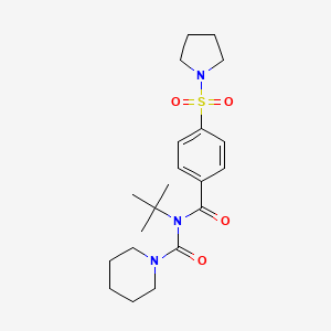 N-tert-butyl-N-(piperidine-1-carbonyl)-4-(pyrrolidine-1-sulfonyl)benzamide