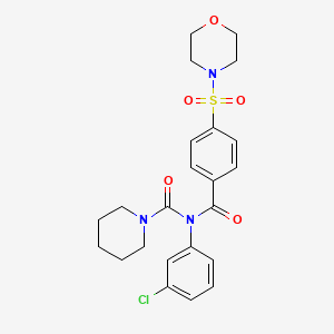 molecular formula C23H26ClN3O5S B6485136 N-(3-chlorophenyl)-4-(morpholine-4-sulfonyl)-N-(piperidine-1-carbonyl)benzamide CAS No. 899992-86-0