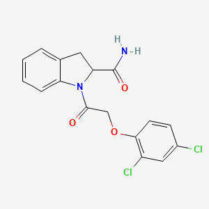 molecular formula C17H14Cl2N2O3 B6485142 1-[2-(2,4-dichlorophenoxy)acetyl]-2,3-dihydro-1H-indole-2-carboxamide CAS No. 1103513-91-2