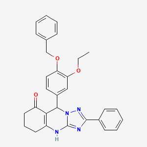 9-[4-(benzyloxy)-3-ethoxyphenyl]-2-phenyl-4H,5H,6H,7H,8H,9H-[1,2,4]triazolo[3,2-b]quinazolin-8-one