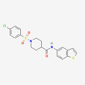 molecular formula C20H19ClN2O3S2 B6485208 N-(1-benzothiophen-5-yl)-1-(4-chlorobenzenesulfonyl)piperidine-4-carboxamide CAS No. 922482-15-3