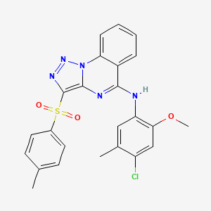 molecular formula C24H20ClN5O3S B6485212 N-(4-chloro-2-methoxy-5-methylphenyl)-3-(4-methylbenzenesulfonyl)-[1,2,3]triazolo[1,5-a]quinazolin-5-amine CAS No. 899348-63-1