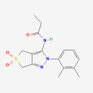 molecular formula C16H19N3O3S B6485213 N-[2-(2,3-dimethylphenyl)-5,5-dioxo-2H,4H,6H-5lambda6-thieno[3,4-c]pyrazol-3-yl]propanamide CAS No. 450338-41-7