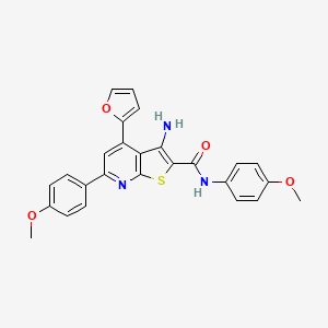 molecular formula C26H21N3O4S B6485251 3-amino-4-(furan-2-yl)-N,6-bis(4-methoxyphenyl)thieno[2,3-b]pyridine-2-carboxamide CAS No. 897831-95-7