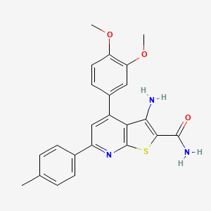 molecular formula C23H21N3O3S B6485262 3-amino-4-(3,4-dimethoxyphenyl)-6-(4-methylphenyl)thieno[2,3-b]pyridine-2-carboxamide CAS No. 897832-91-6