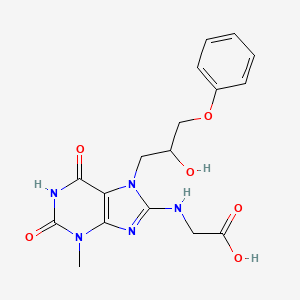 molecular formula C17H19N5O6 B6485284 2-{[7-(2-hydroxy-3-phenoxypropyl)-3-methyl-2,6-dioxo-2,3,6,7-tetrahydro-1H-purin-8-yl]amino}acetic acid CAS No. 887200-35-3