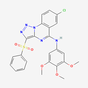 molecular formula C24H20ClN5O5S B6485292 3-(benzenesulfonyl)-7-chloro-N-(3,4,5-trimethoxyphenyl)-[1,2,3]triazolo[1,5-a]quinazolin-5-amine CAS No. 893786-99-7