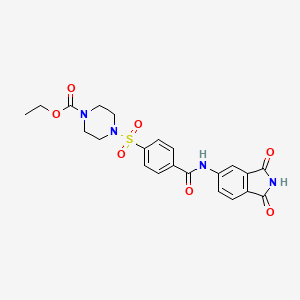 molecular formula C22H22N4O7S B6485297 ethyl 4-{4-[(1,3-dioxo-2,3-dihydro-1H-isoindol-5-yl)carbamoyl]benzenesulfonyl}piperazine-1-carboxylate CAS No. 6212-26-6