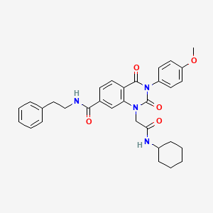 molecular formula C32H34N4O5 B6485306 1-[(cyclohexylcarbamoyl)methyl]-3-(4-methoxyphenyl)-2,4-dioxo-N-(2-phenylethyl)-1,2,3,4-tetrahydroquinazoline-7-carboxamide CAS No. 893786-46-4