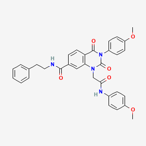 molecular formula C33H30N4O6 B6485310 3-(4-methoxyphenyl)-1-{[(4-methoxyphenyl)carbamoyl]methyl}-2,4-dioxo-N-(2-phenylethyl)-1,2,3,4-tetrahydroquinazoline-7-carboxamide CAS No. 893786-49-7