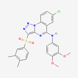 molecular formula C25H22ClN5O4S B6485317 7-chloro-N-(3,4-dimethoxyphenyl)-3-(3,4-dimethylbenzenesulfonyl)-[1,2,3]triazolo[1,5-a]quinazolin-5-amine CAS No. 893788-85-7