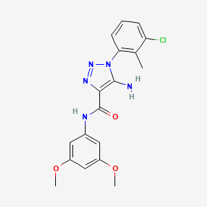 molecular formula C18H18ClN5O3 B6485332 5-amino-1-(3-chloro-2-methylphenyl)-N-(3,5-dimethoxyphenyl)-1H-1,2,3-triazole-4-carboxamide CAS No. 899949-78-1