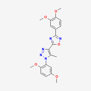 molecular formula C21H21N5O5 B6485374 3-(3,4-dimethoxyphenyl)-5-[1-(2,5-dimethoxyphenyl)-5-methyl-1H-1,2,3-triazol-4-yl]-1,2,4-oxadiazole CAS No. 942034-86-8