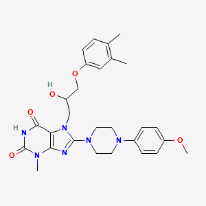 molecular formula C28H34N6O5 B6485397 7-[3-(3,4-dimethylphenoxy)-2-hydroxypropyl]-8-[4-(4-methoxyphenyl)piperazin-1-yl]-3-methyl-2,3,6,7-tetrahydro-1H-purine-2,6-dione CAS No. 899972-59-9