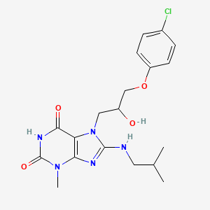 molecular formula C19H24ClN5O4 B6485404 7-[3-(4-chlorophenoxy)-2-hydroxypropyl]-3-methyl-8-[(2-methylpropyl)amino]-2,3,6,7-tetrahydro-1H-purine-2,6-dione CAS No. 899972-65-7