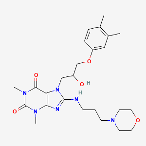 molecular formula C25H36N6O5 B6485414 7-[3-(3,4-dimethylphenoxy)-2-hydroxypropyl]-1,3-dimethyl-8-{[3-(morpholin-4-yl)propyl]amino}-2,3,6,7-tetrahydro-1H-purine-2,6-dione CAS No. 899997-25-2