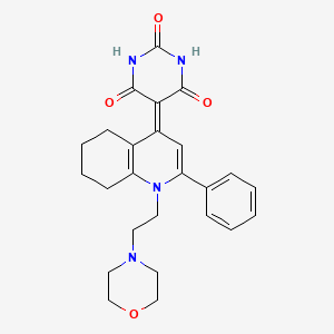 molecular formula C25H28N4O4 B6485430 5-{1-[2-(morpholin-4-yl)ethyl]-2-phenyl-1,4,5,6,7,8-hexahydroquinolin-4-ylidene}-1,3-diazinane-2,4,6-trione CAS No. 900136-58-5