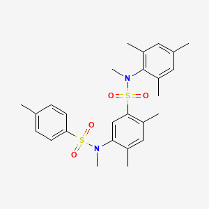 molecular formula C26H32N2O4S2 B6485438 N,2,4-trimethyl-5-(N-methyl4-methylbenzenesulfonamido)-N-(2,4,6-trimethylphenyl)benzene-1-sulfonamide CAS No. 900137-03-3