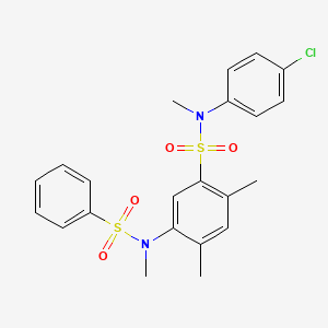 molecular formula C22H23ClN2O4S2 B6485439 N-(4-chlorophenyl)-N,2,4-trimethyl-5-(N-methylbenzenesulfonamido)benzene-1-sulfonamide CAS No. 900137-19-1