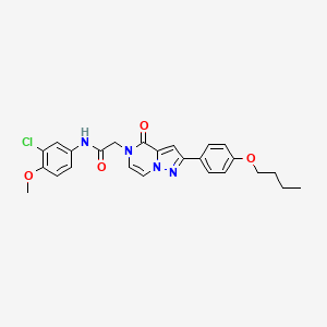 molecular formula C25H25ClN4O4 B6485442 2-[2-(4-butoxyphenyl)-4-oxo-4H,5H-pyrazolo[1,5-a]pyrazin-5-yl]-N-(3-chloro-4-methoxyphenyl)acetamide CAS No. 941977-40-8