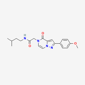 molecular formula C20H24N4O3 B6485447 2-[2-(4-methoxyphenyl)-4-oxo-4H,5H-pyrazolo[1,5-a]pyrazin-5-yl]-N-(3-methylbutyl)acetamide CAS No. 941981-05-1