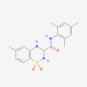 molecular formula C18H21N3O3S B6485450 6-methyl-1,1-dioxo-N-(2,4,6-trimethylphenyl)-3,4-dihydro-2H-1lambda6,2,4-benzothiadiazine-3-carboxamide CAS No. 941877-23-2